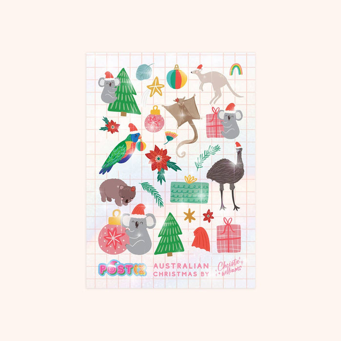 Aussie Christmas Capers A6 Hologram Sticker Sheet