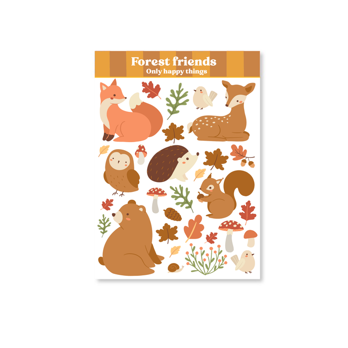 Forest Friends A6 Sticker Sheet