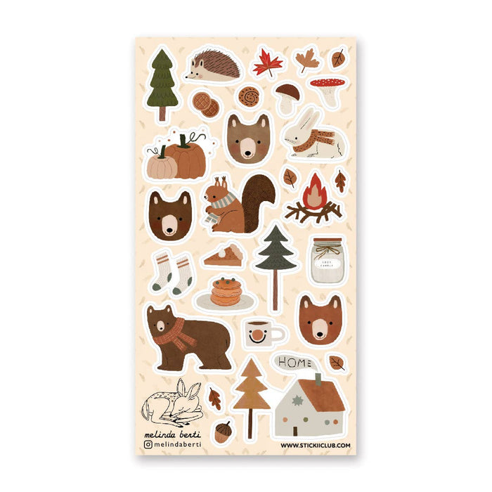 Cozy Fall Critters Sticker Sheet