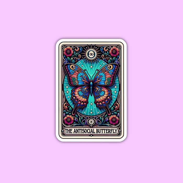 Tarot Card 'Antisocial Butterfly' Vinyl Sticker