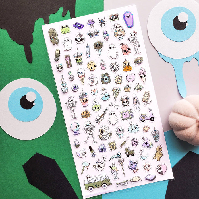 Pastel Goth Icons Sticker Sheet