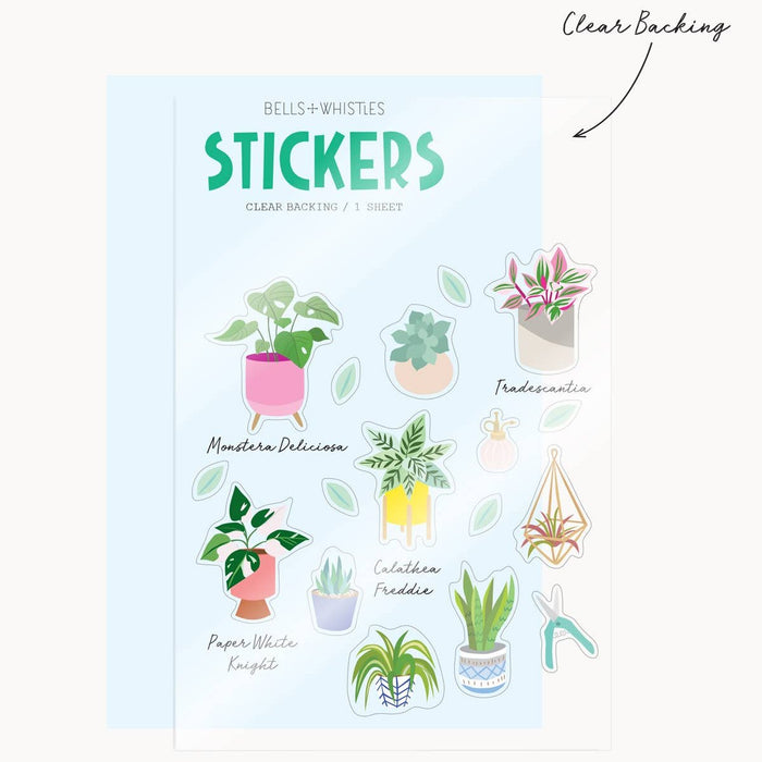 House Plants Clear Stickers