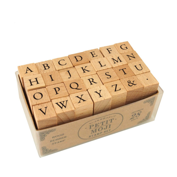 Kodomo No Kao Wood Stamp Set - Uppercase Alphabet