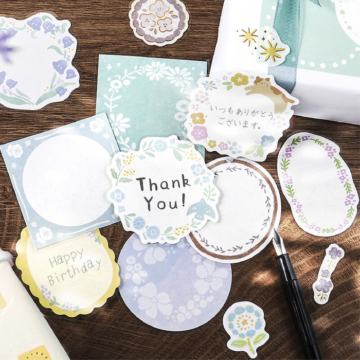 BGM 'Flower Day' Memo Stickers - Blue