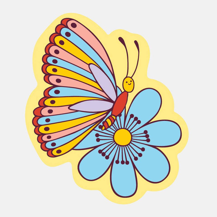 Flower Butterfly Vinyl Sticker