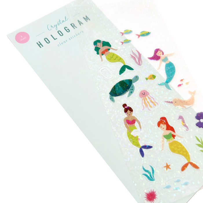 Mermaids Crystal Hologram Clear Stickers