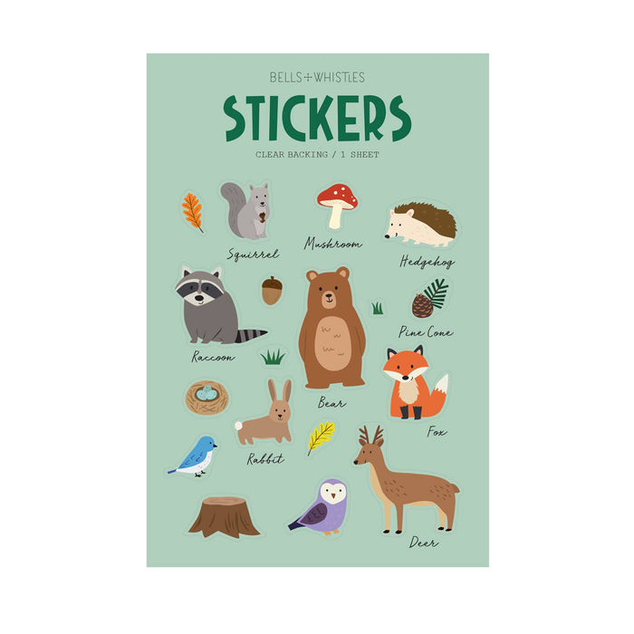 Woodland Animals Clear Stickers