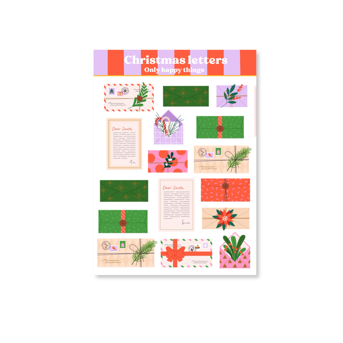 Christmas Letters A6 Sticker Sheet