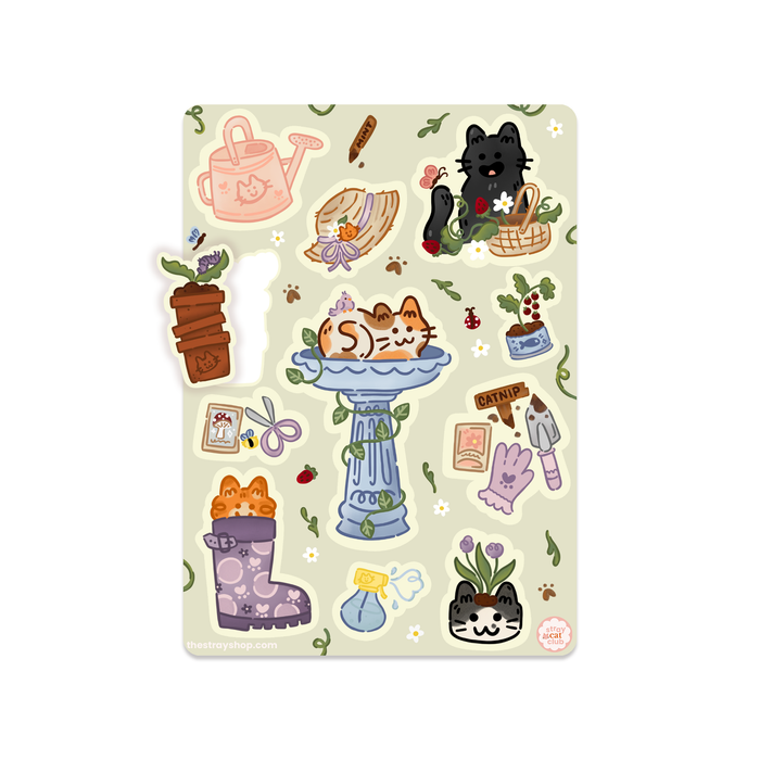 Gardening Kitties Vinyl Sticker Sheet