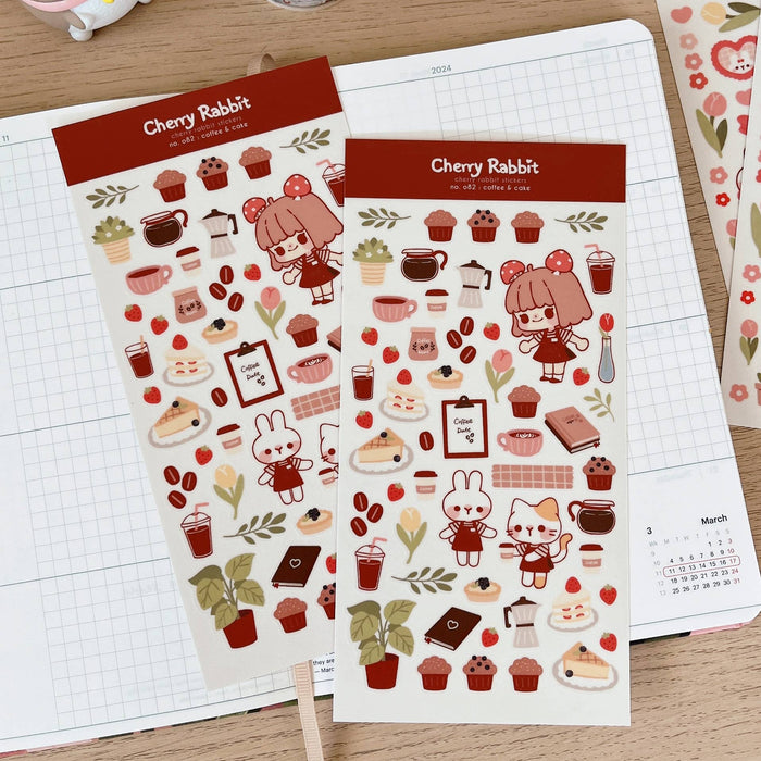 Coffee & Cake Washi Sticker Sheet