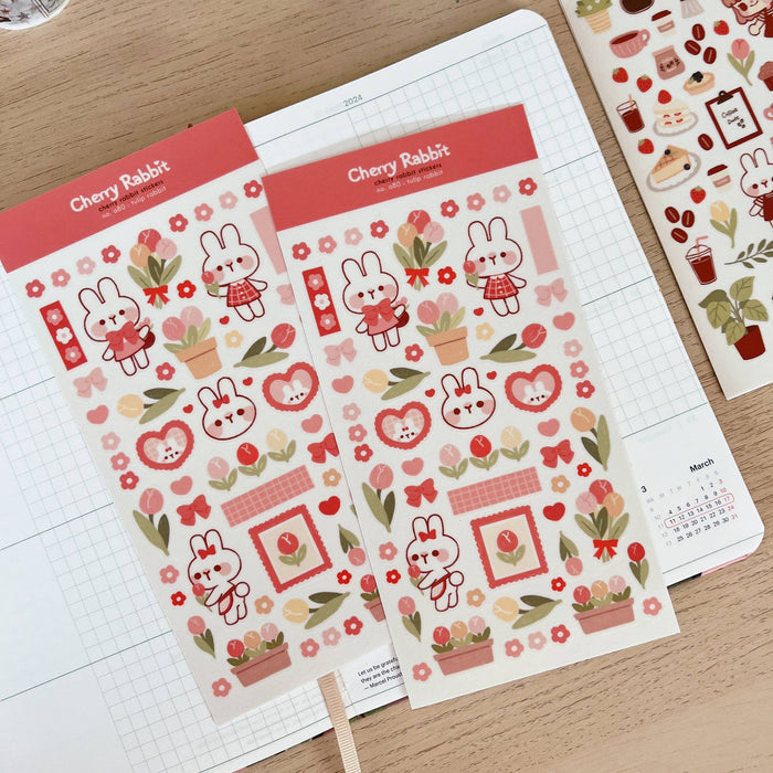 Tulip Rabbit Washi Sticker Sheet