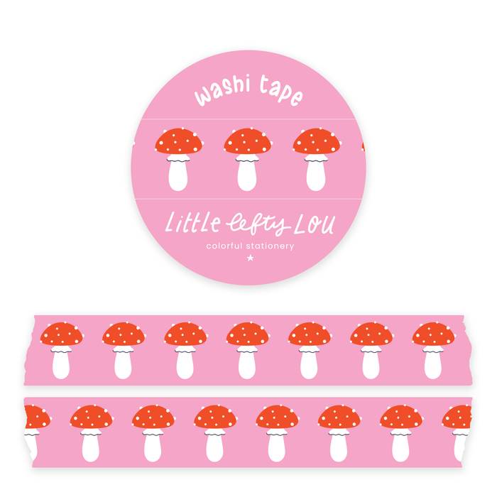 Pink Mushrooms Washi Tape