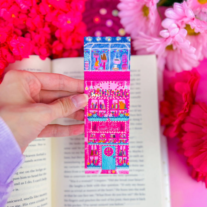 Cat Cafe Bookshop Bookmark