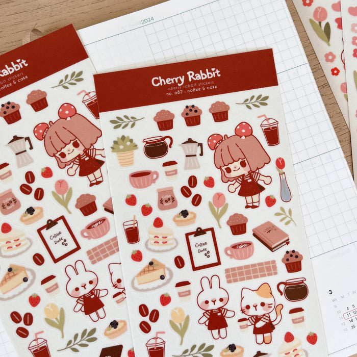 Coffee & Cake Washi Sticker Sheet