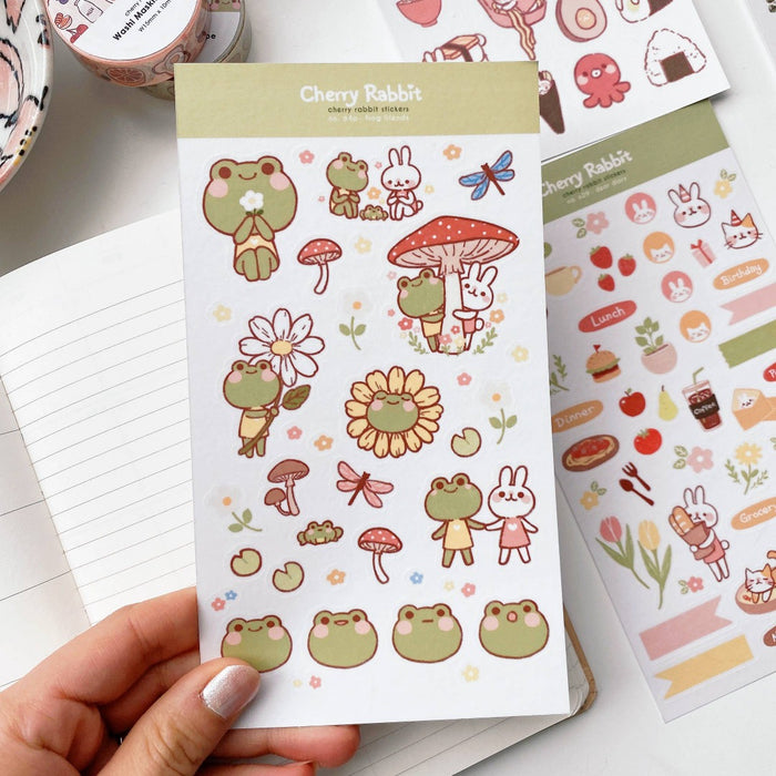 Frog Friends Washi Sticker Sheet