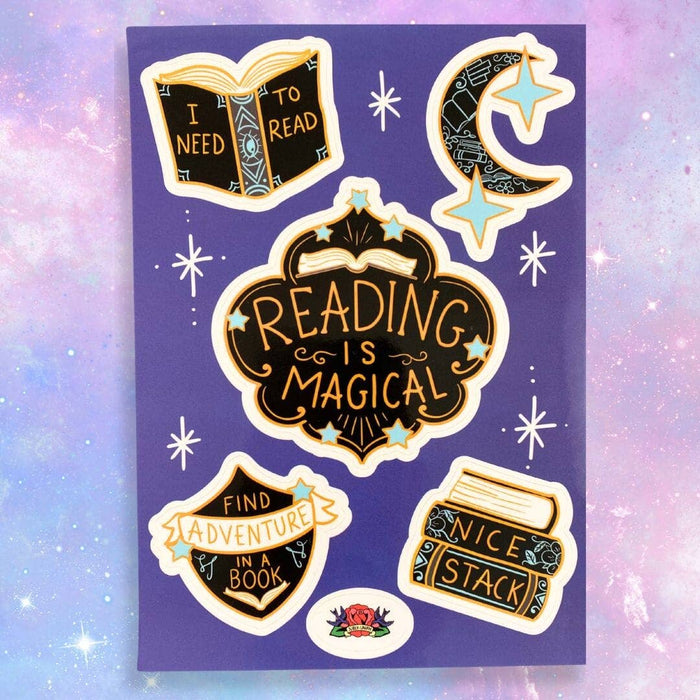 Reading Is Magical A6 Vinyl Sticker Sheet