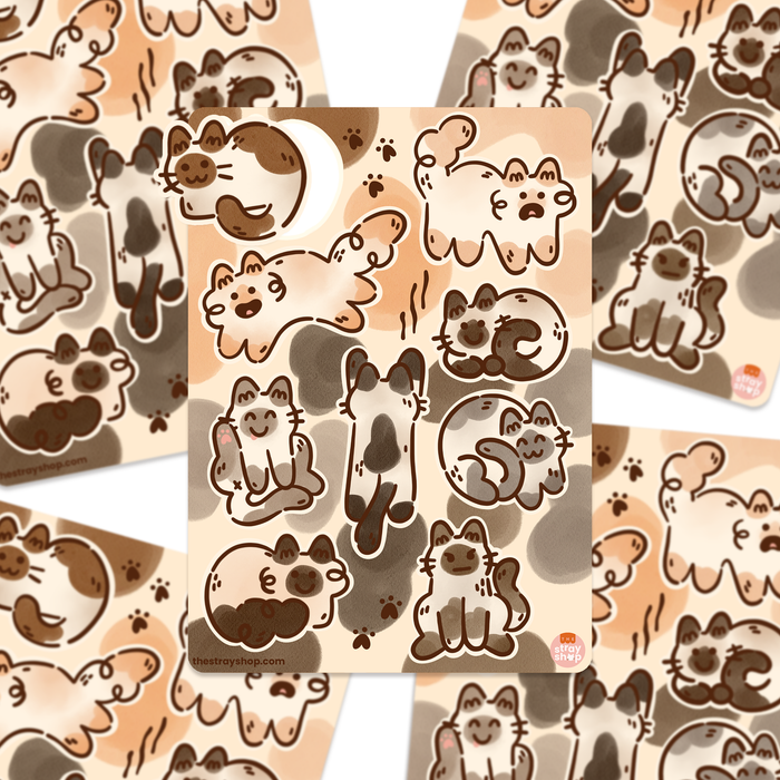 Siamese Cats Vinyl Sticker Sheet