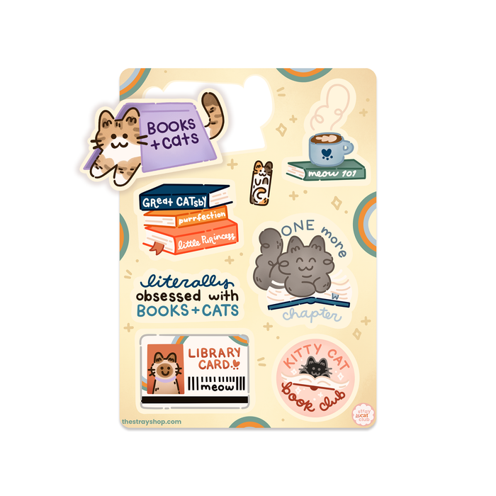 Purrfect Reads Vinyl Sticker Sheet