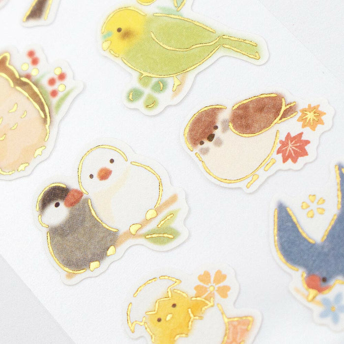 Japanese Paper Stickers - Flower & Bird