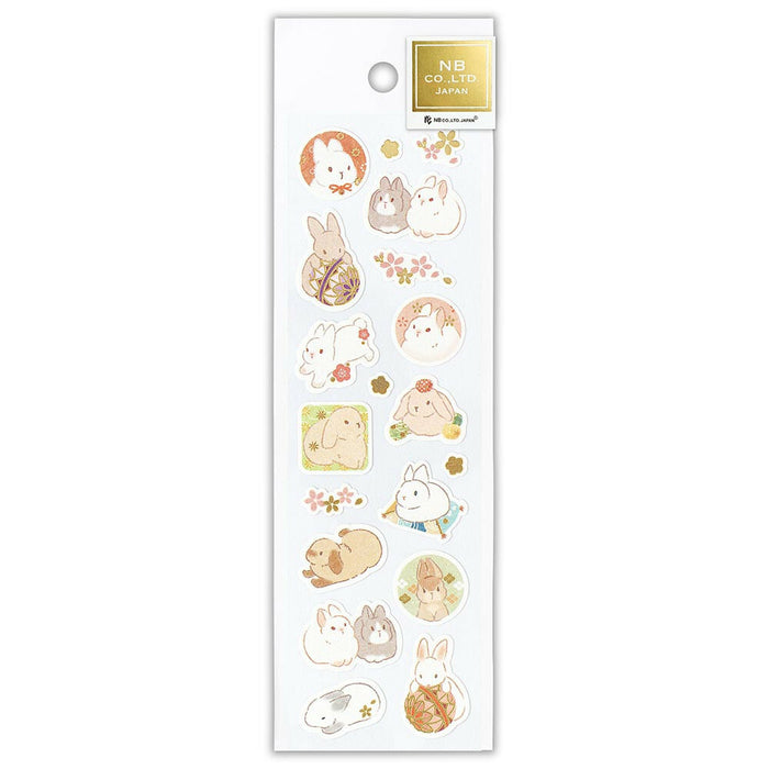 Japanese Paper Stickers - Flower Rabbit