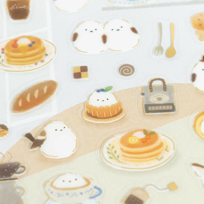 Mini Animal Clear Stickers - Shimaenaga x Cafe