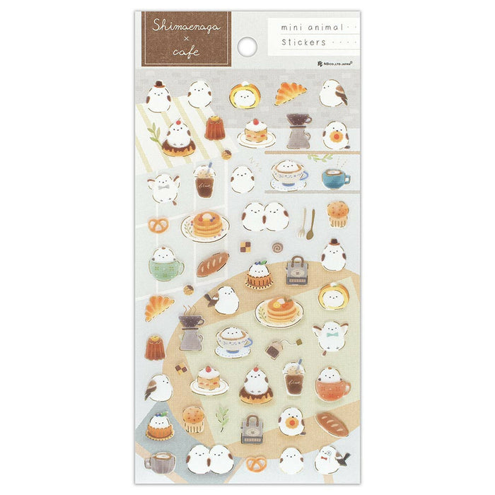 Mini Animal Clear Stickers - Shimaenaga x Cafe