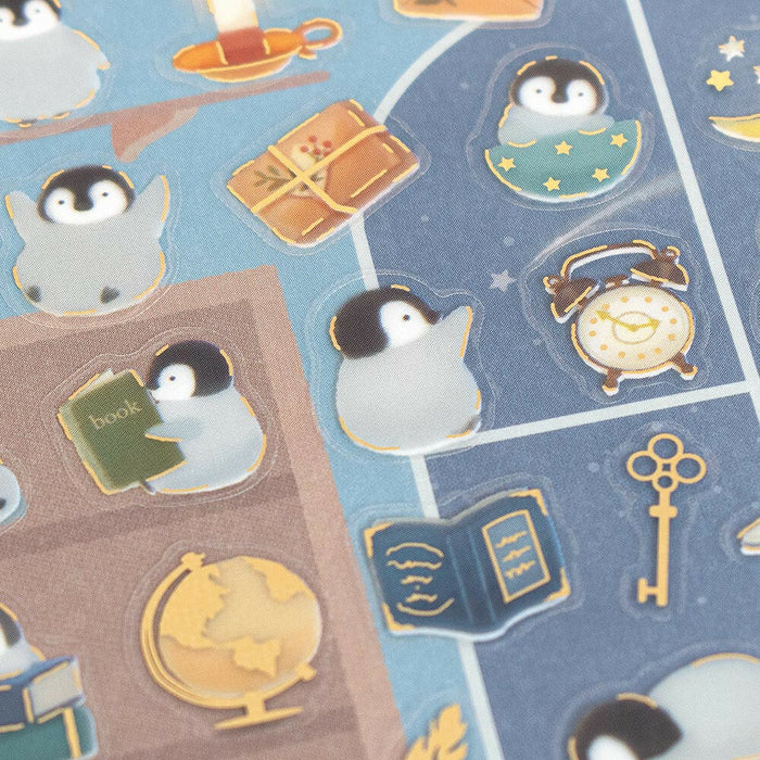 Mini Animal Clear Stickers - Penguin x Night