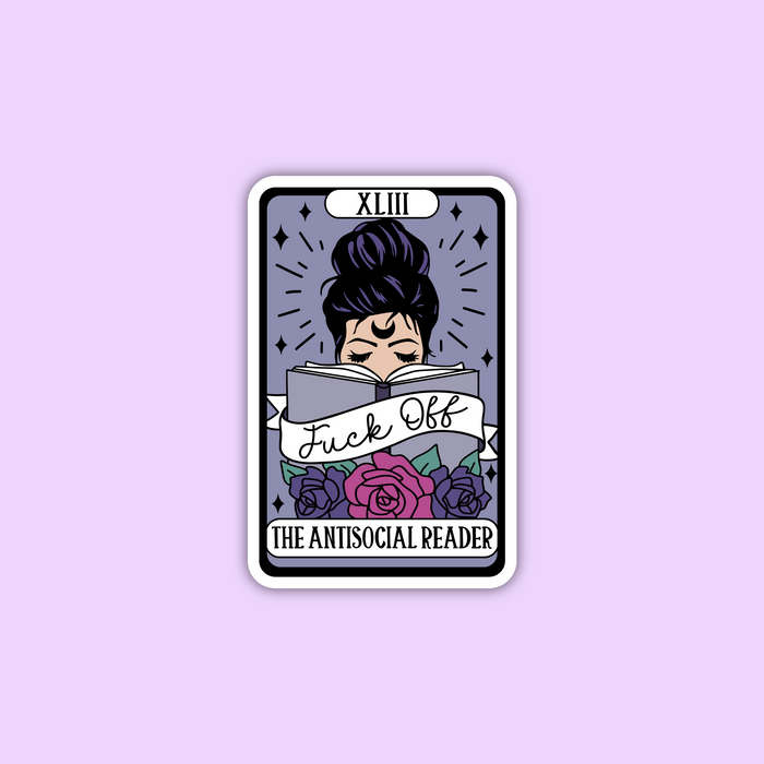 Tarot Card 'Antisocial Reader' Vinyl Sticker