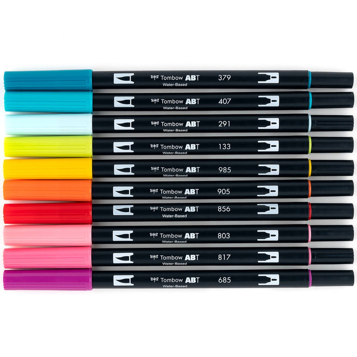 Tombow ABT Dual Brush Pen 10 Colour Set - Tropical