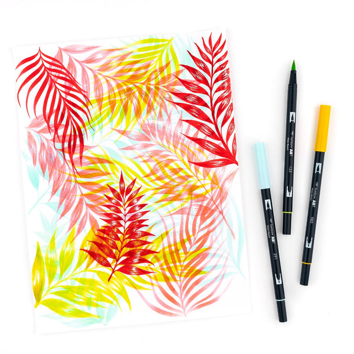 Tombow ABT Dual Brush Pen 10 Colour Set - Tropical