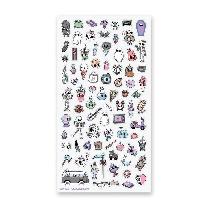 Pastel Goth Icons Sticker Sheet