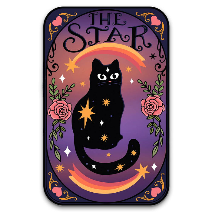 Cat 'The Star' Tarot Card Vinyl Sticker