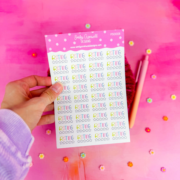 Book Rating Planner Stickers