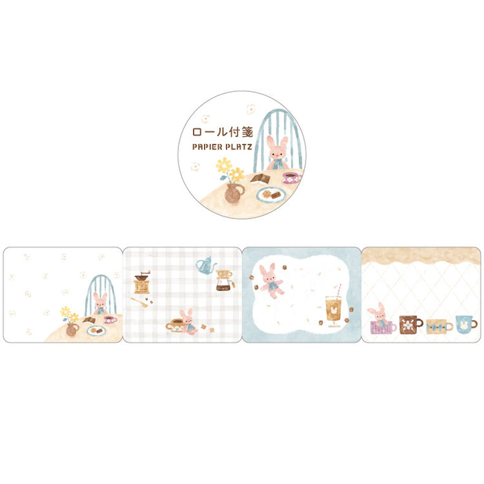 Nakauchi Waka x Papier Platz Roll Sticky Notes - Rabbit & Coffee