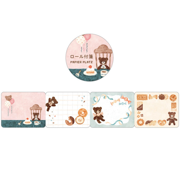 Nakauchi Waka x Papier Platz Roll Sticky Notes - Bear & Sweets