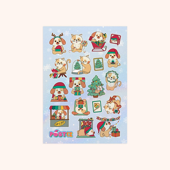 Jingle Paws and Kitty Claws A6 Hologram Sticker Sheet