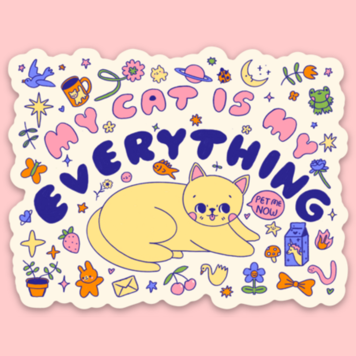 My Cat Is My Everything Vinyl Sticker