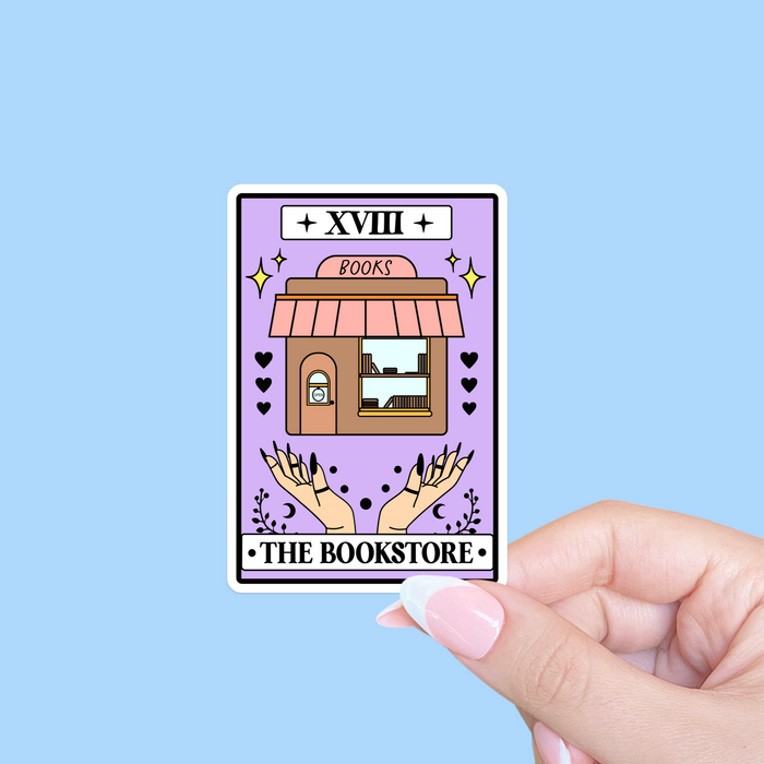 Tarot Card 'The Bookstore' Vinyl Sticker