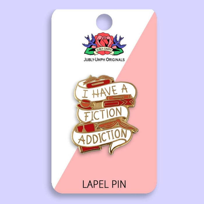 I Have A Fiction Addiction Enamel Lapel Pin