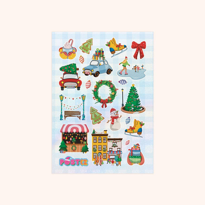 Christmas in the City A6 Hologram Sticker Sheet