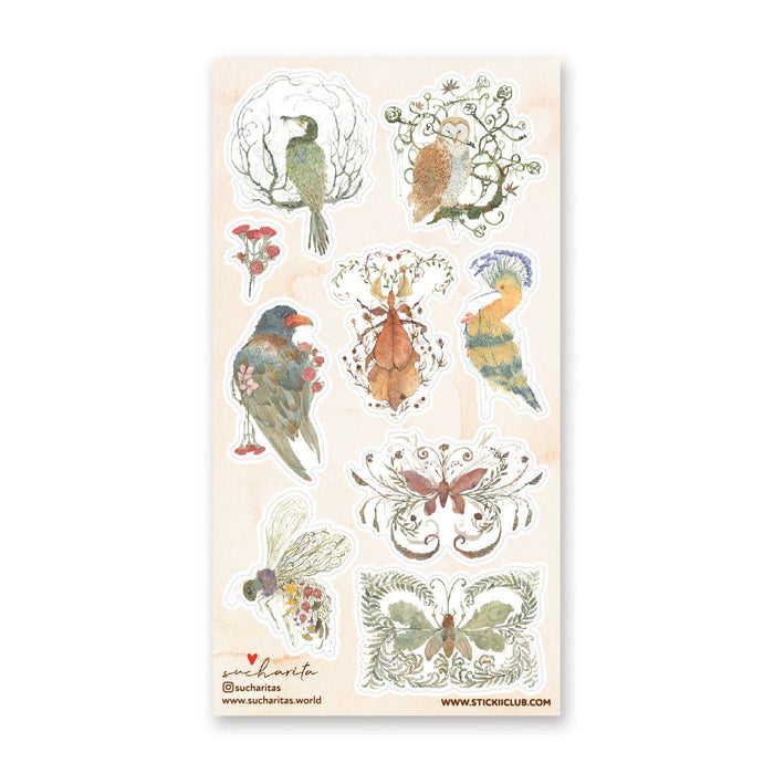 Whimsical Winged Creatures Sticker Sheet