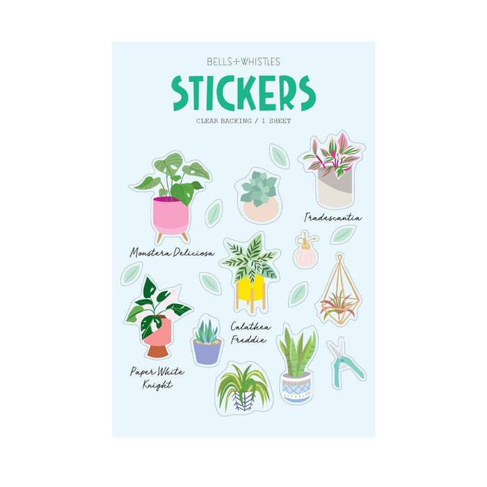 House Plants Clear Stickers