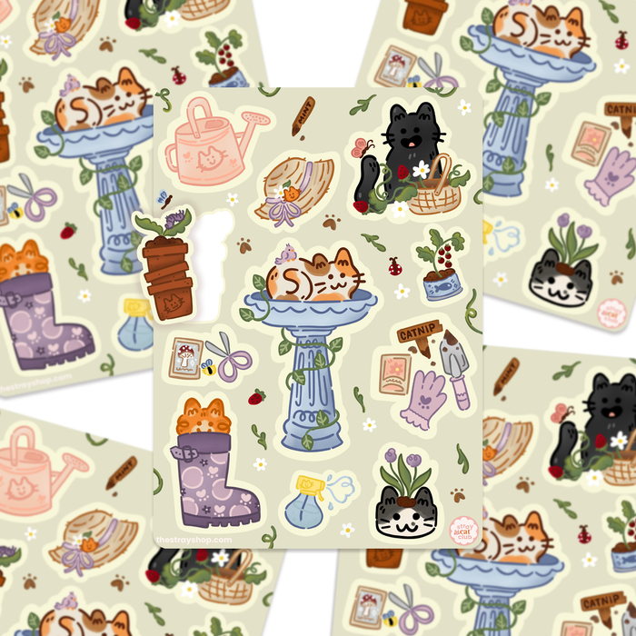 Gardening Kitties Vinyl Sticker Sheet