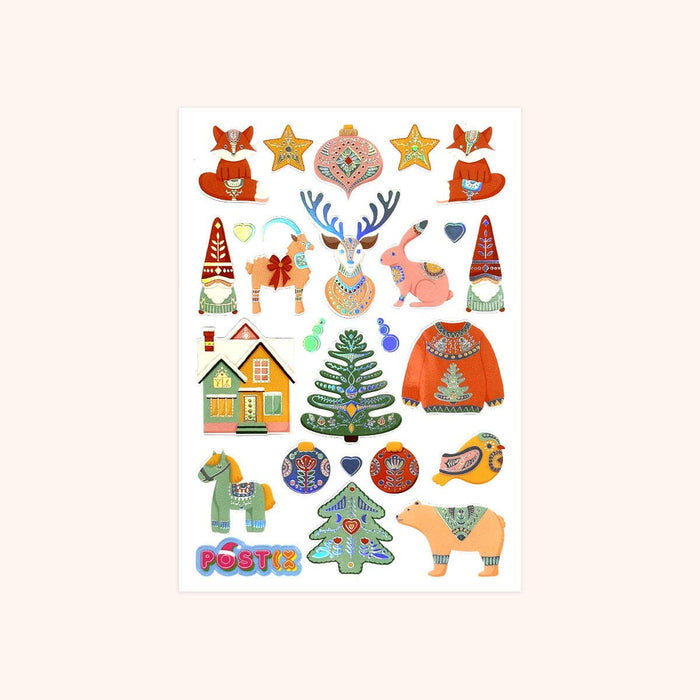 Scandinavian Celebrations A6 Foil Hologram Sticker Sheet