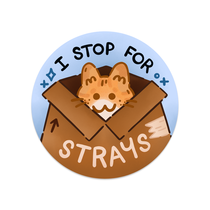 Stop for Strays Vinyl Sticker