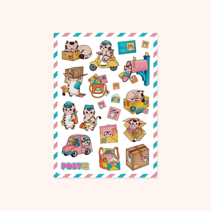 Kitten Courier A6 Glossy Sticker Sheet