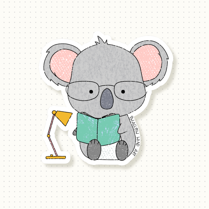 Vinyl Sticker - Koala Study Buddy