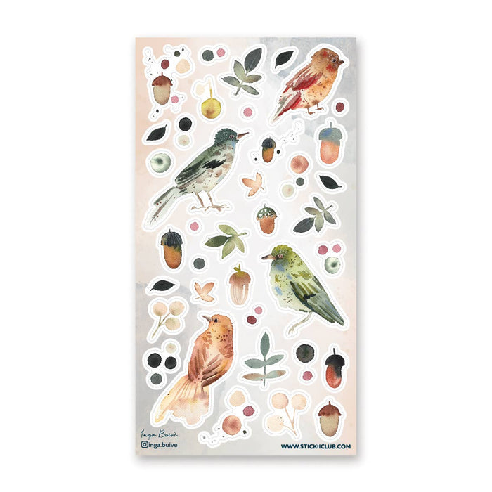 Watercolour Birds Sticker Sheet