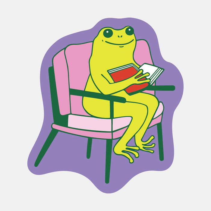 Reading Froggy Vinyl Sticker