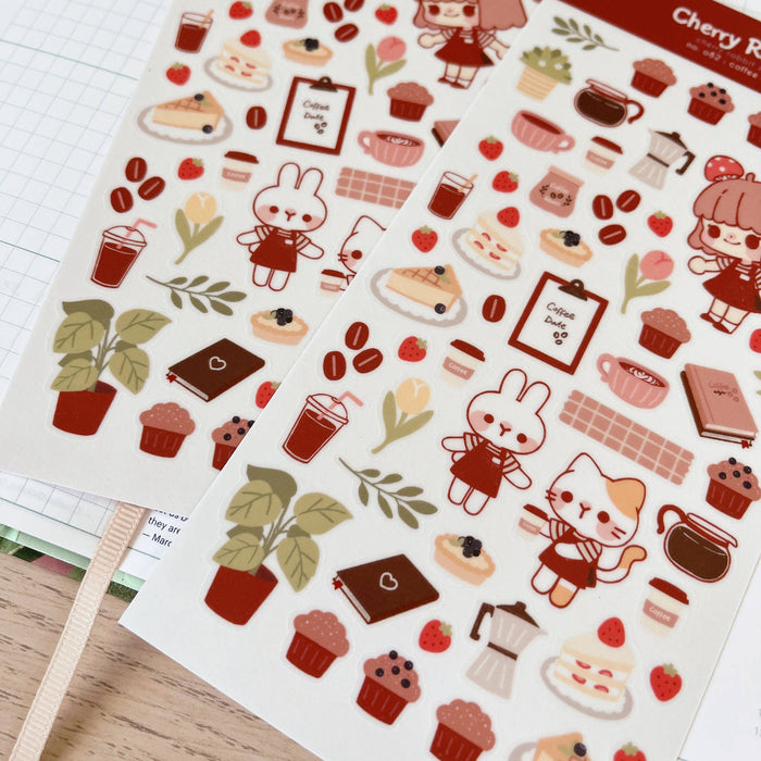 Coffee & Cake Washi Sticker Sheet